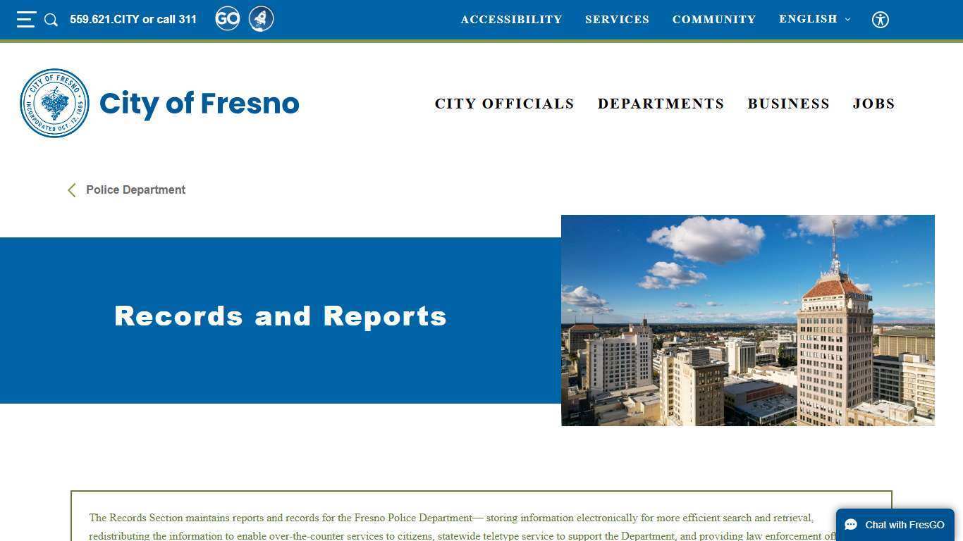 Records and Reports – City of Fresno